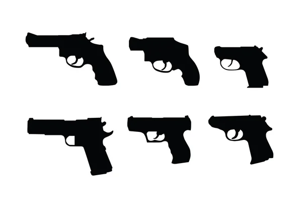 Pistolas de mano swilhouettes — Foto de Stock