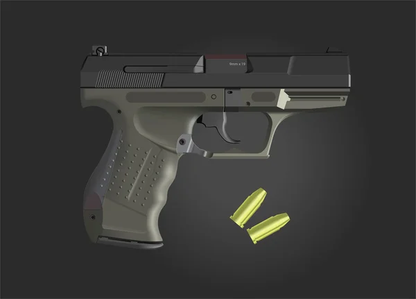 Detailed handgun illustration — Stock Photo, Image