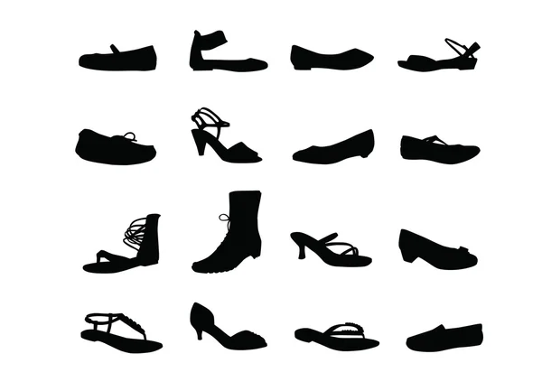 Mulheres sapatos casuais silhuetas — Fotografia de Stock