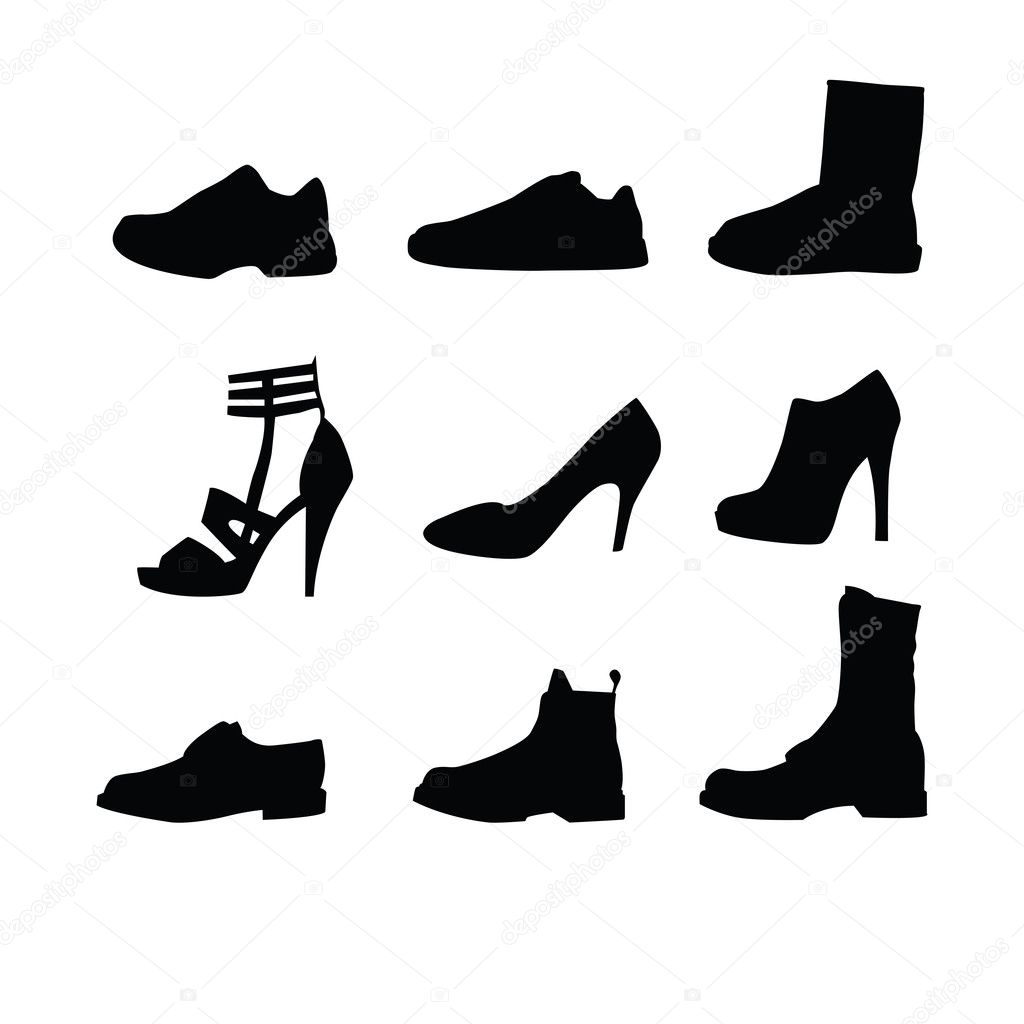 Men and women shoes silhouettes