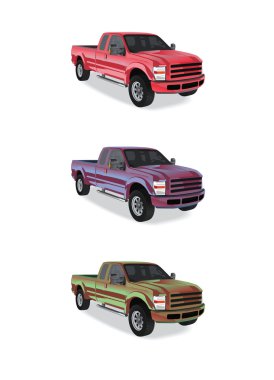 Pick-up trucks clipart