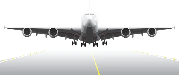 Leszállás a repülőgép illusztráció — Stock Vector