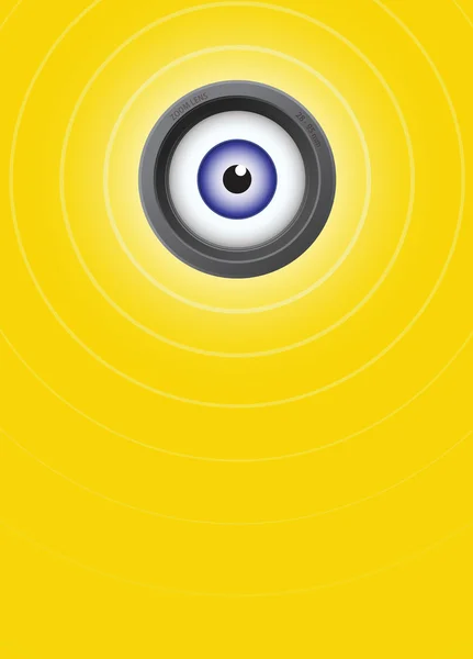 Un occhio all'interno dell'obiettivo della fotocamera — Vettoriale Stock