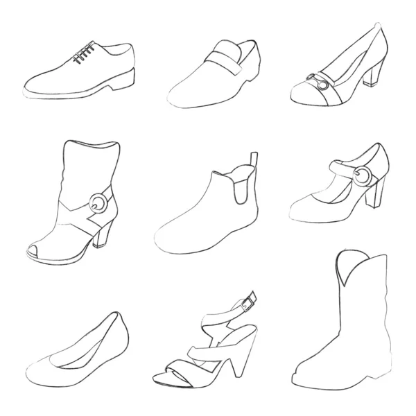 Sapatos masculinos e femininos — Vetor de Stock