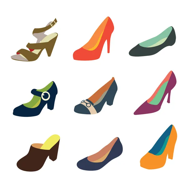 Collezione scarpe donna parte 2 — Vettoriale Stock