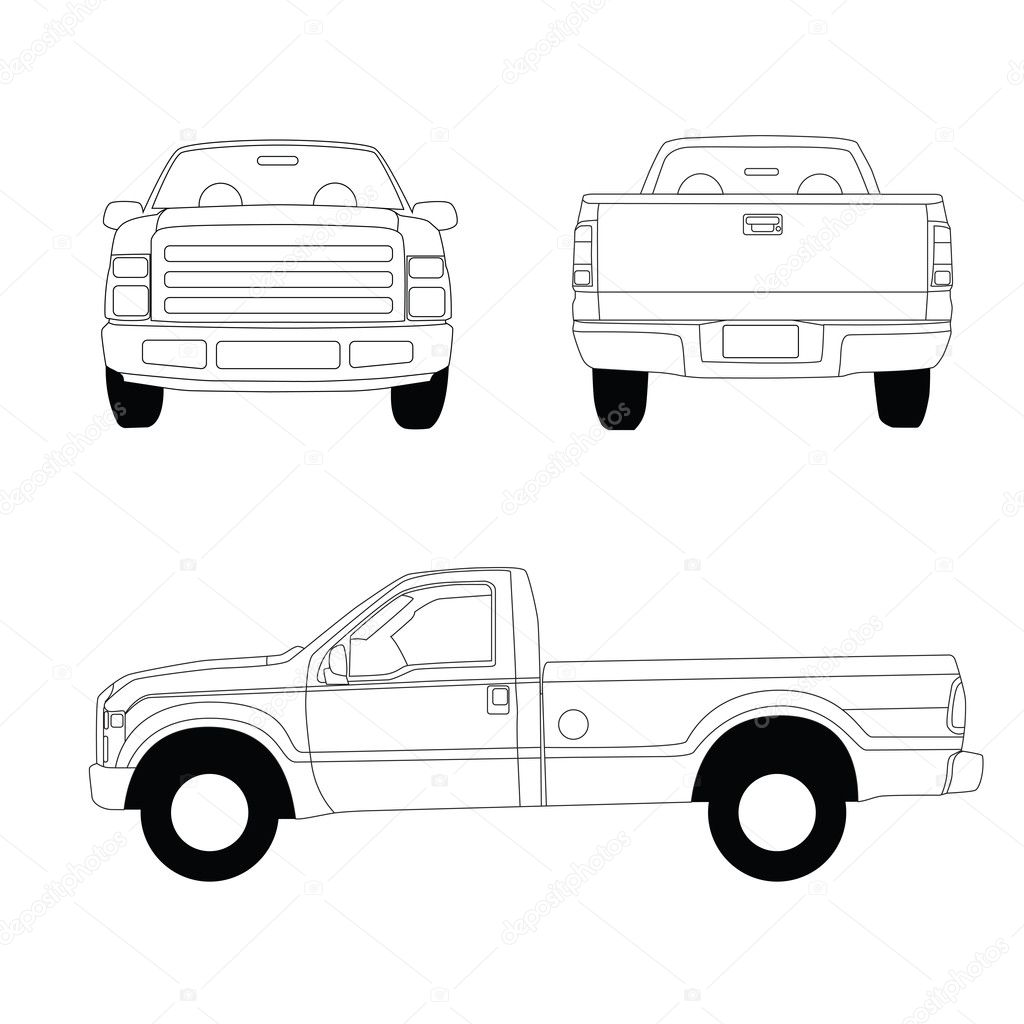 old truck drawings side view