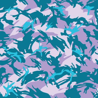 Blue city camouflage seamless pattern