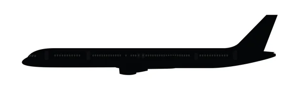 Single long aircraft silhouette — Stock Vector