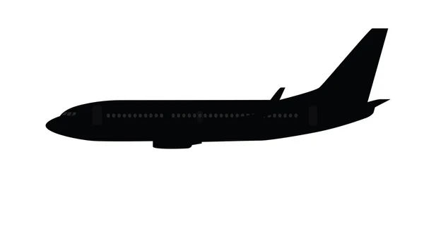 Single medium size aircraft silhouette — Stock Vector