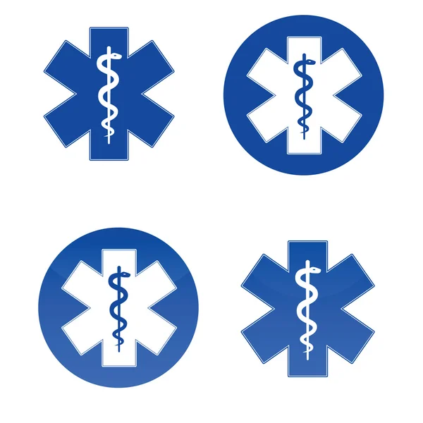 Simboli stella medica — Vettoriale Stock