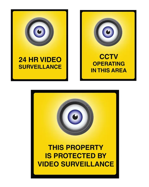 Videoüberwachungskamera Schild Teil 2 — Stockvektor