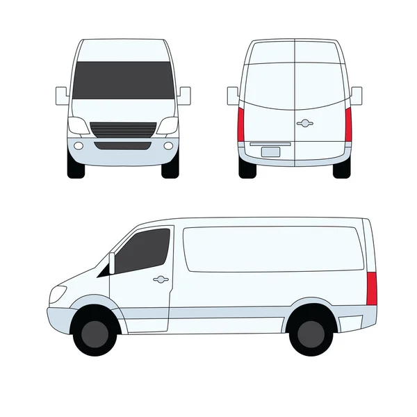Delivery van white three sides vector illustration — Stock Vector