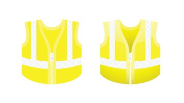 Protective fluorescent yellow vest clipart