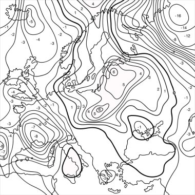 Map showing earth temperature flow clipart