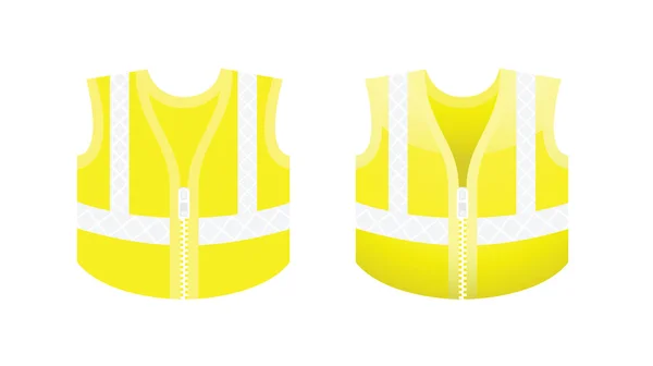 เสื้อกั๊กสีเหลืองเรืองแสงป้องกัน — ภาพเวกเตอร์สต็อก