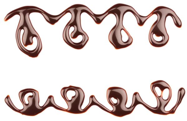 Xarope de chocolate vazando com espaço para texto — Fotografia de Stock