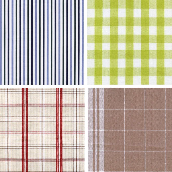 Set of different fabrics textures are on a white background. — Stock Photo, Image