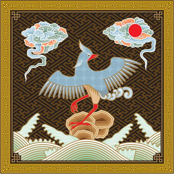 Patrón tradicional de Phoenix de alto detalle chino — Archivo Imágenes Vectoriales