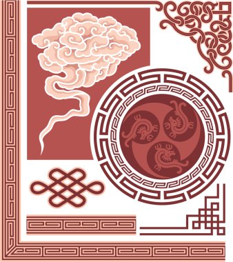 Set of Oriental Design Elements clipart