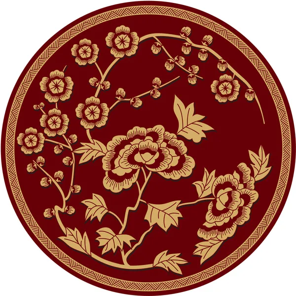 Chiński tradycyjny wzór kwiatowy — Wektor stockowy