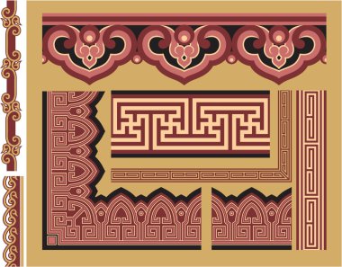 Set of Oriental Borders and Frames clipart