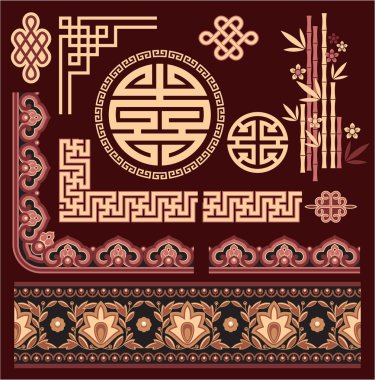 Set of Oriental Pattern Elements