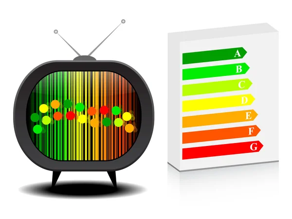 エネルギー分類付きテレビ — ストックベクタ
