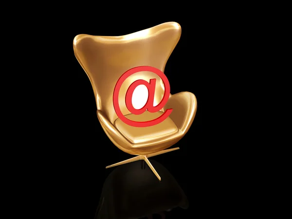 Símbolo de email na cadeira — Fotografia de Stock