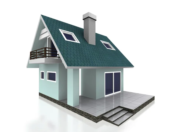 3D-modern huis — Stockfoto