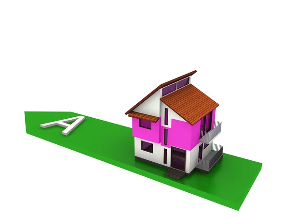 paleta de mampostería con la casa, concepto de la construcción. Render