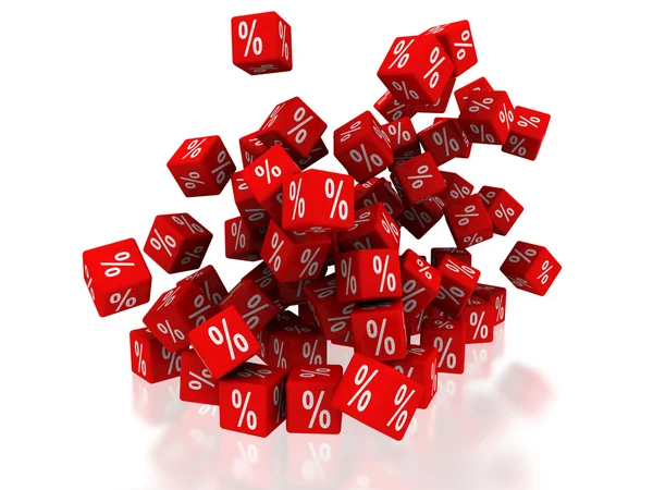 Red boxes with percent — Stock Photo, Image