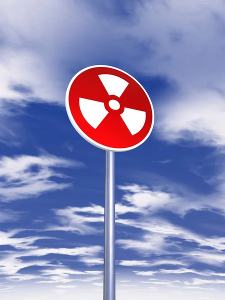 Radioaktivitätszeichen für den Verkehr — Stockfoto