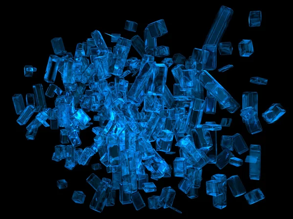 Parede explodida de cubo de gelo — Fotografia de Stock