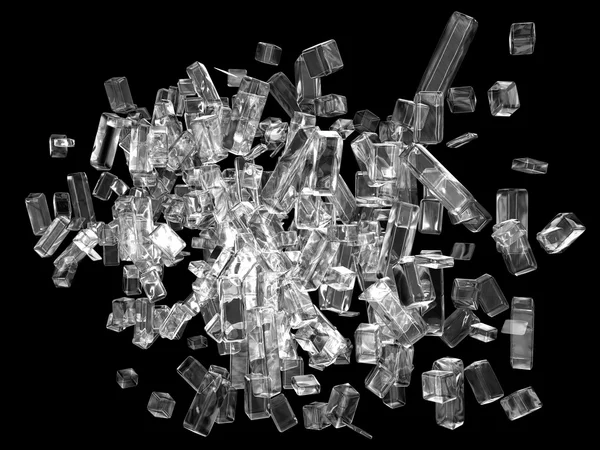 Esploso muro di ghiaccio cubo — Foto Stock