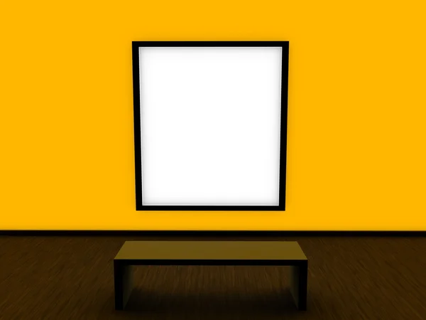 Diseño interior moderno pared amarilla — Foto de Stock