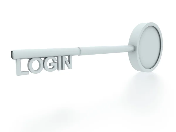 Login chave metálica — Fotografia de Stock