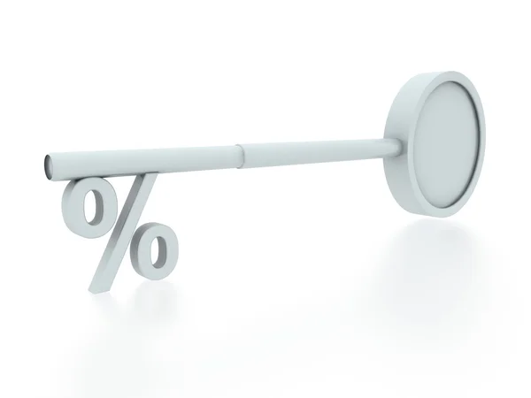 Chave com símbolo percentual — Fotografia de Stock