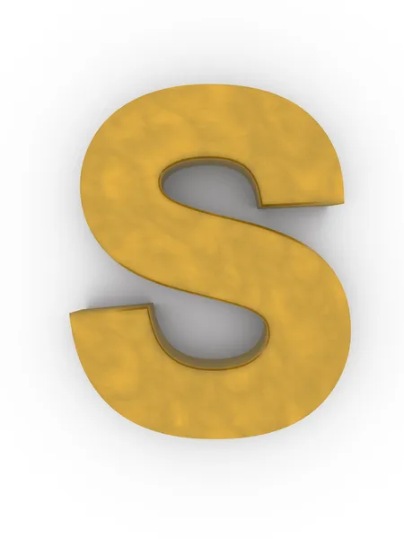 Carta s metal dourado — Fotografia de Stock