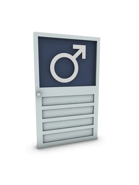 Male symbol on door — Stock Photo, Image