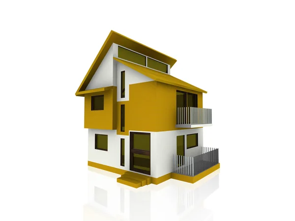 Grande casa moderna su giallo — Foto Stock