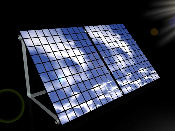 3 차원 태양 전지 패널 — 스톡 사진
