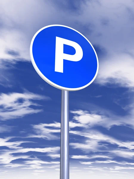 Tráfego sinal estacionamento — Fotografia de Stock