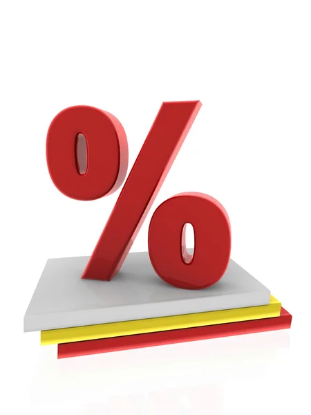 Percent sign on books — Stock Photo, Image