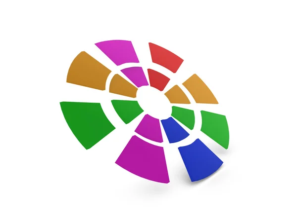 Wycinek wykresu kołowego uczynić różnice kolorów — Zdjęcie stockowe