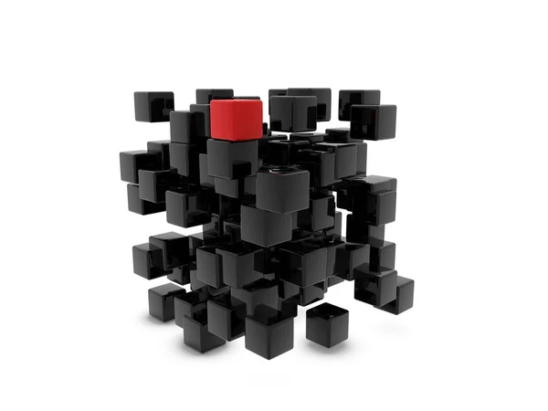 Cube rouge 3d faire la différence — Photo
