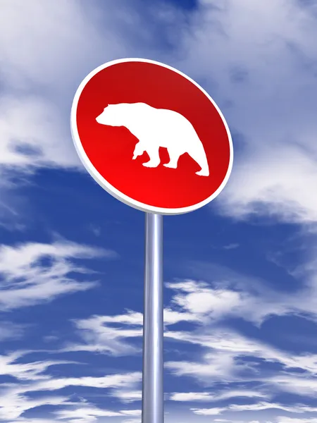 Bjørneskilt for trafikk – stockfoto
