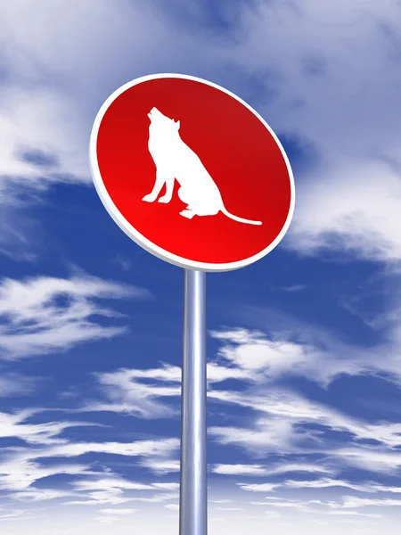 Lobo signo de tráfico —  Fotos de Stock