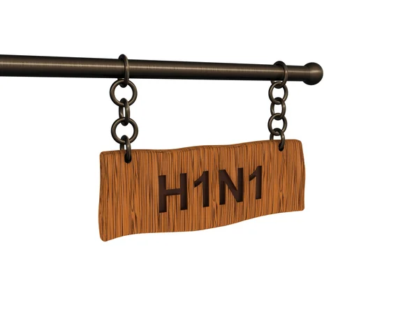 H1n1 auf Holzplatte — Stockfoto
