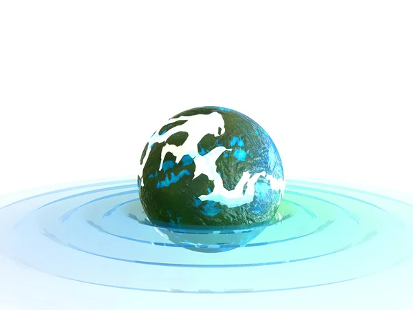 Глобус на воде — стоковое фото
