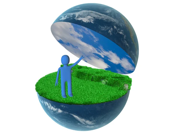 3d person on globe — Stock Photo, Image